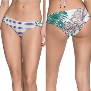 Maaji Palm Print Reversible Bikini Bottom Size Medium NWOT